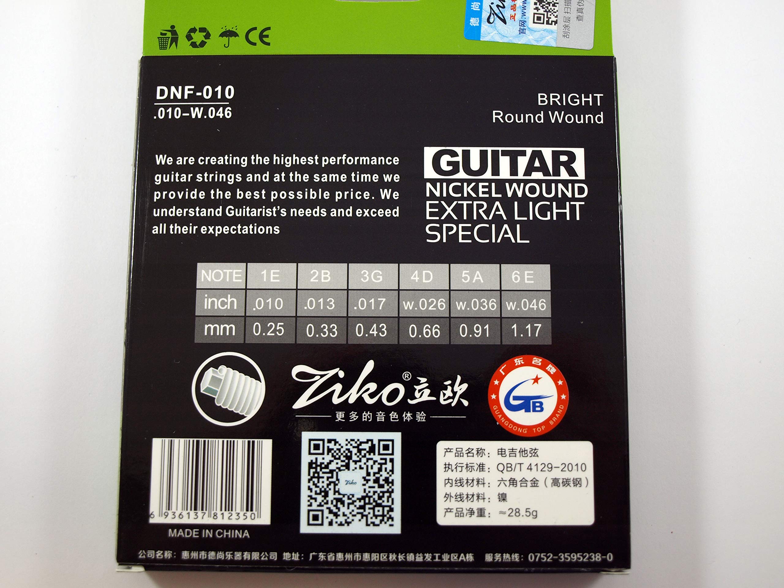 Corde Per Charra Acustica Ziko Set 010 011 012 Placcatura In