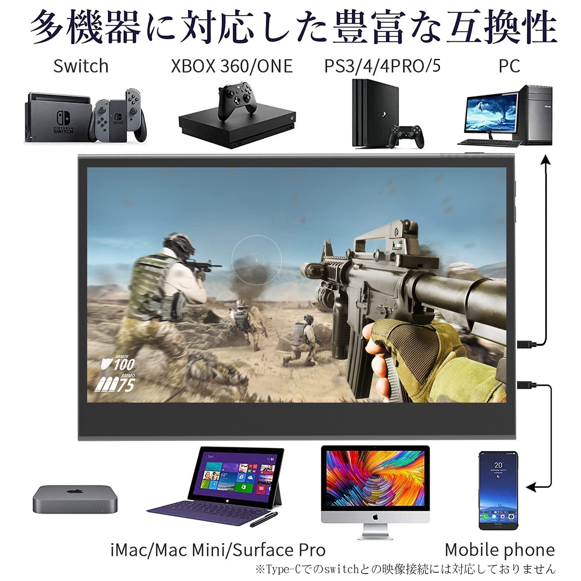 Amazon.co.jp: New Bridge 有機ELフルハイビジョンモバイルモニター 