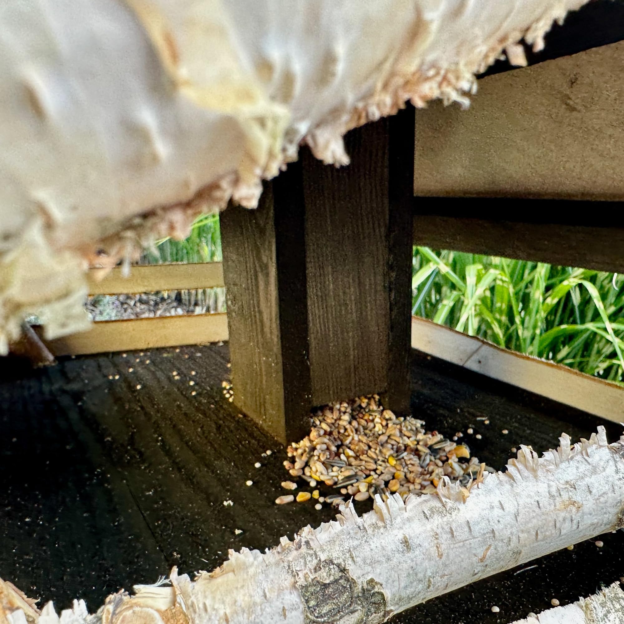 GARTENETAGE Vogelhaus Birke mit Moosdach/Vogelhaus mit Ständer wetterfest und stabil/Vogelfutterhaus mit Ständer/Robustes Vogelhäuschen für Ihren Garten
