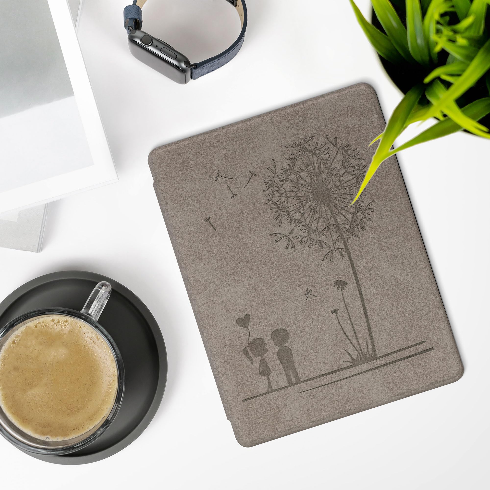 kwmobileÉtui Compatible avec Kobo Aura H2O Edition 2 Coque - Étui à Rabat magnétique tabletteeReader Similicuir - Gris - 2