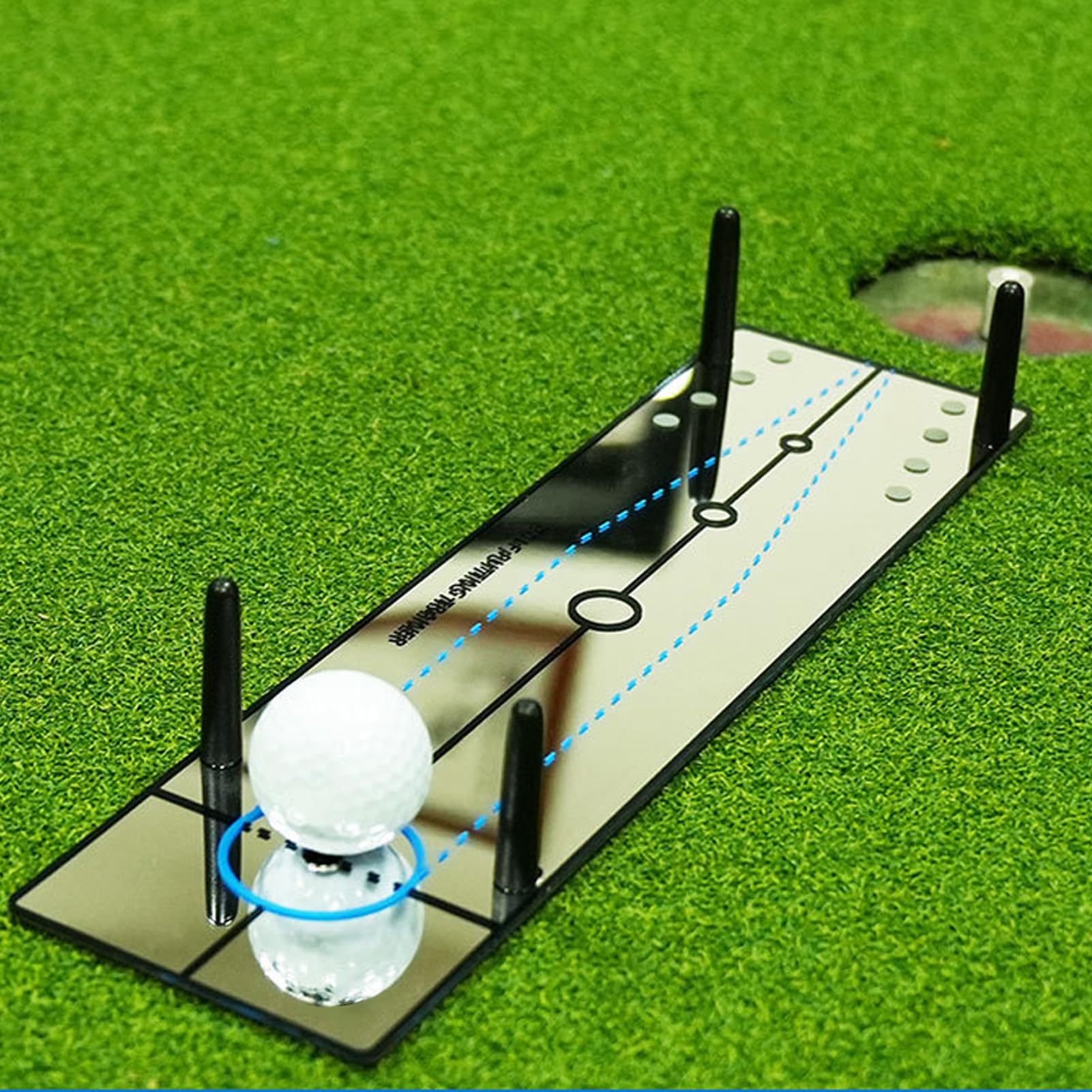 Echter Golf-Ausrichtungs-Putting-Spiegel, Ausrichtungs-Putting-Trainingshilfen, kratzfeste Acryloberfläche mit tragbarer Tragetasche für das Training zu Hause