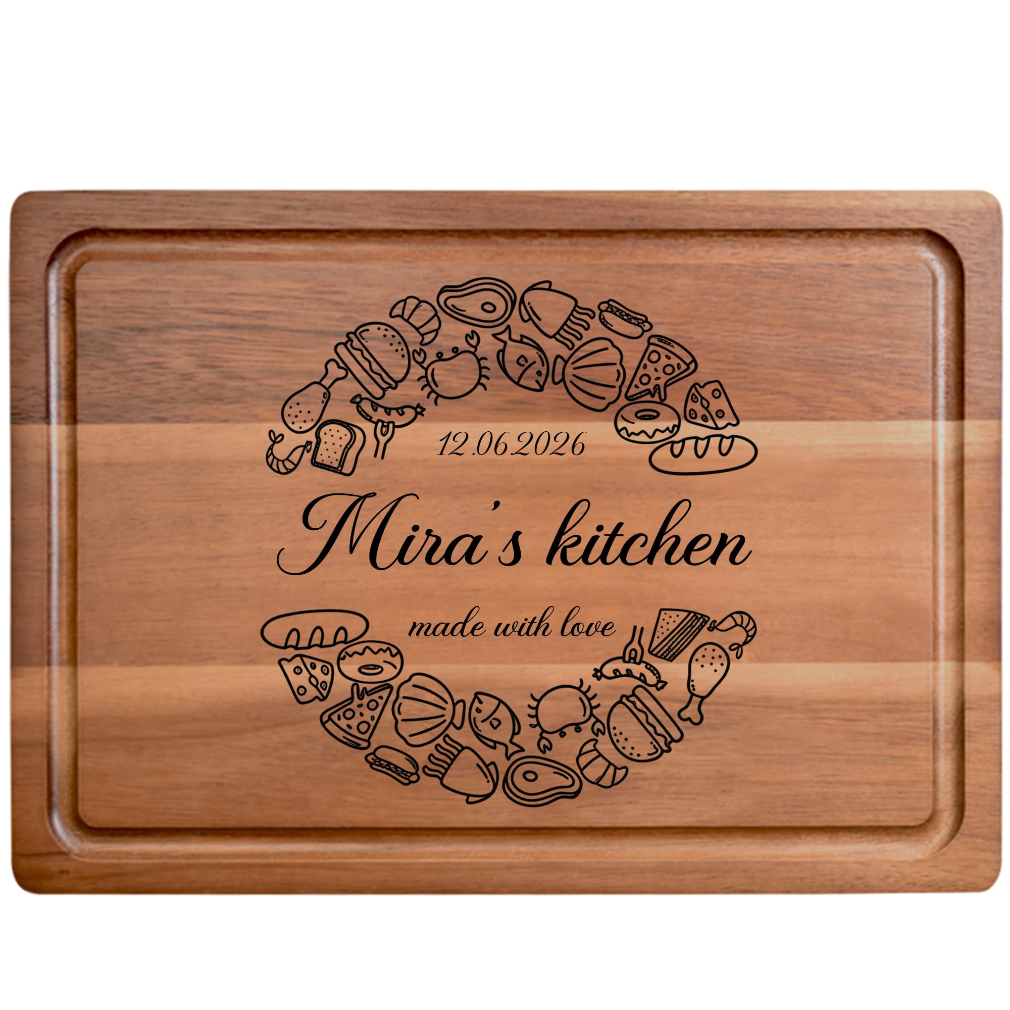 Personalised Cutting Board, Custom Engraved Wood Charcuterie Board - Best Present for Wedding, Bridal Shower, Engagement, Anniversary, Housewarming, Gift Idea for Couples Bride, Parent, Family