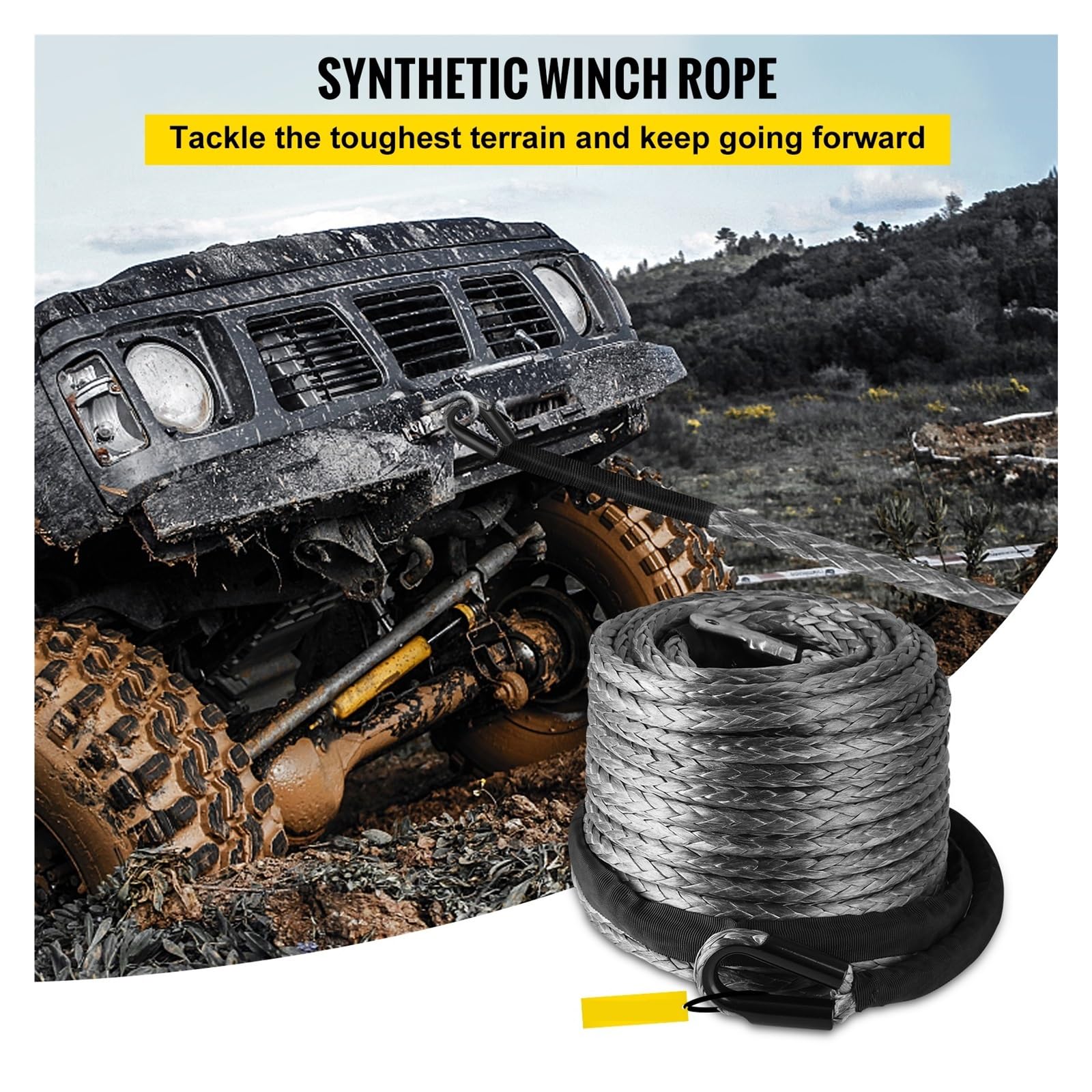 29M Syntetyczna Wciągarka Lina Holownicza Samochód 4x4 Akcesoria Off Road Pasek Przyczepy Siła Zrywająca Maks. 20500LBS Dla Pojazdu ATV SUV Solidna I Niezawodna