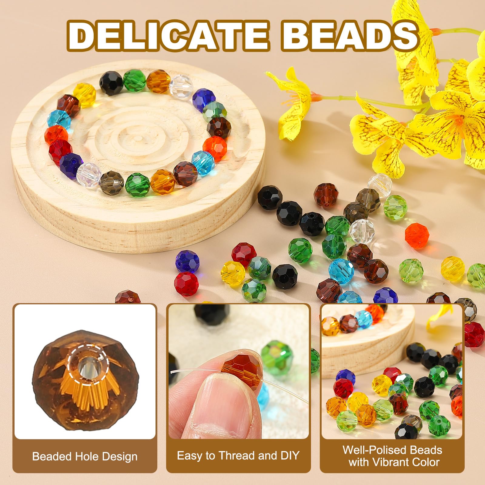PATIKIL 8mm Round Crystal Beads - Image 3