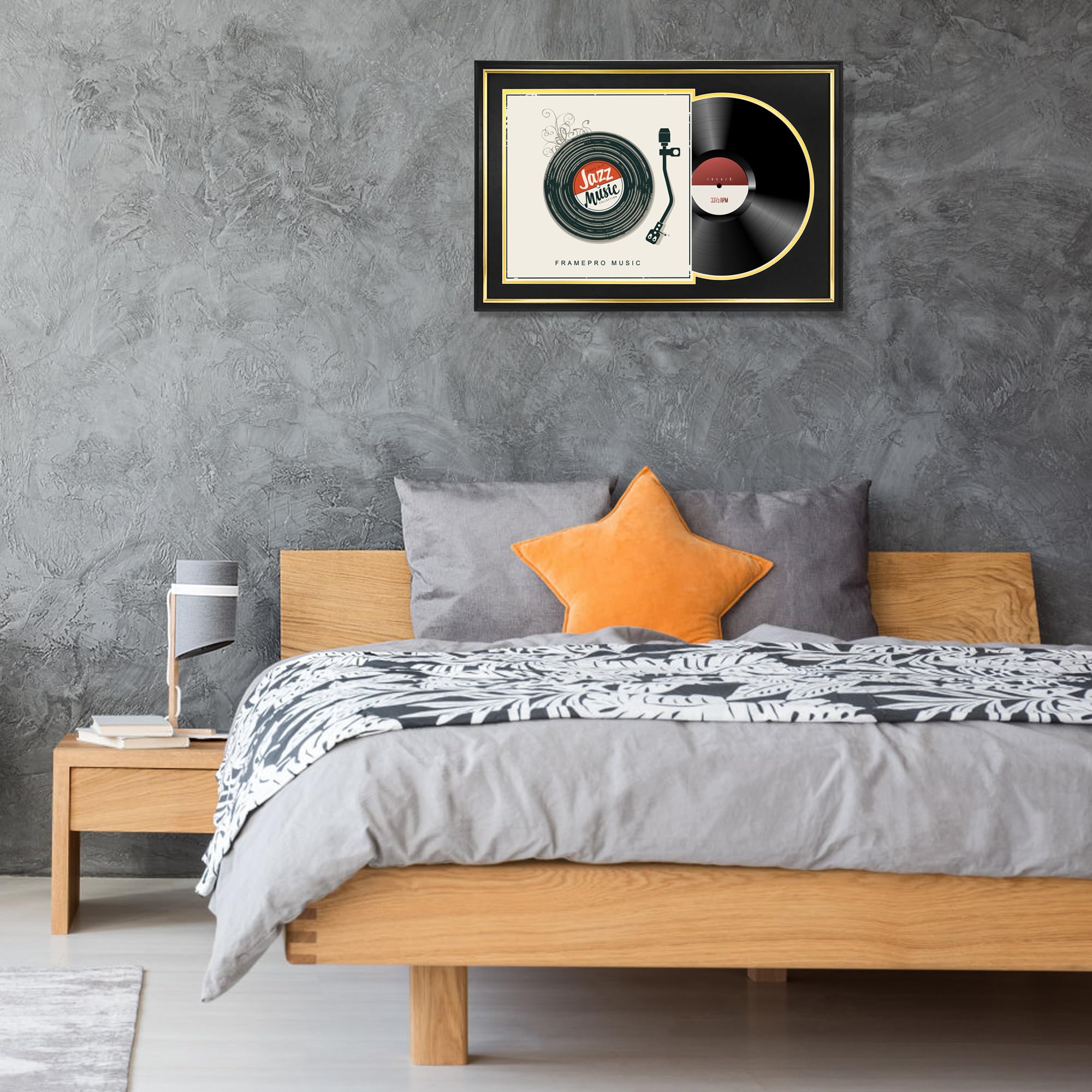 FramePro Marco de pared para álbum LP de vinilo de 12 pulgadas, marco de plexiglás sin disco de vinilo, 24 x 16 pulgadas, negro, 2 unidades