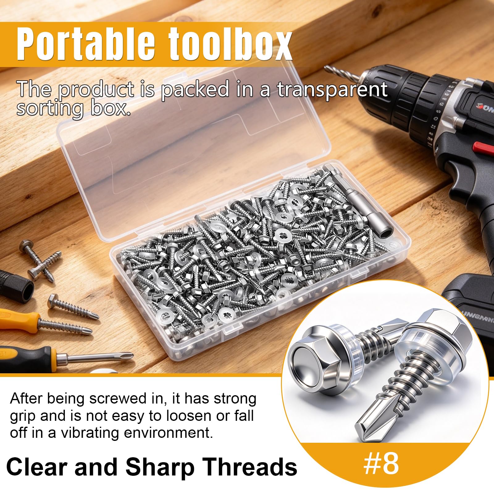 Self-Tapping Stainless Steel Screws - 250 Pack -5