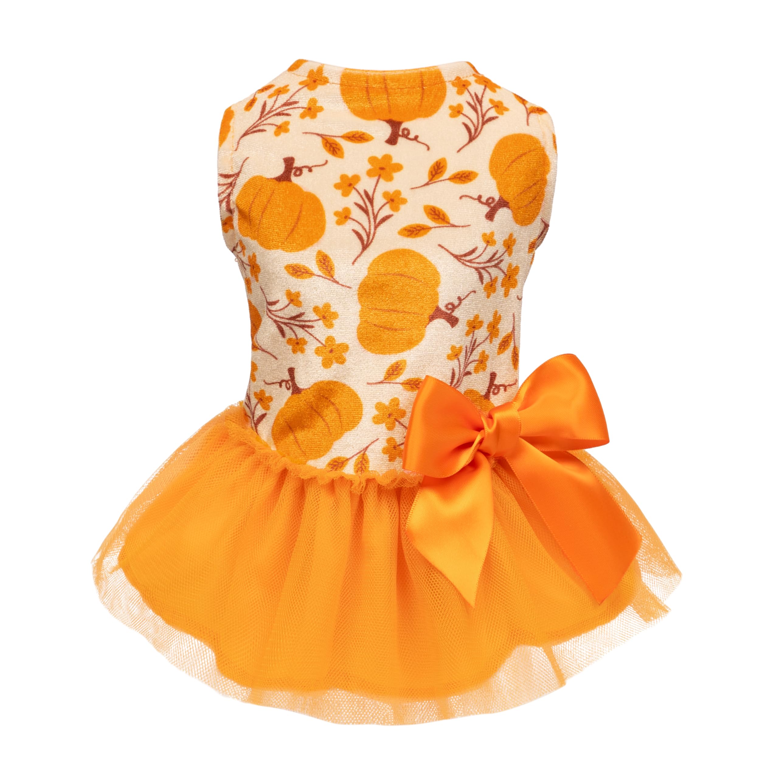 Fitwarm Pumpkin Flower Dog Dress