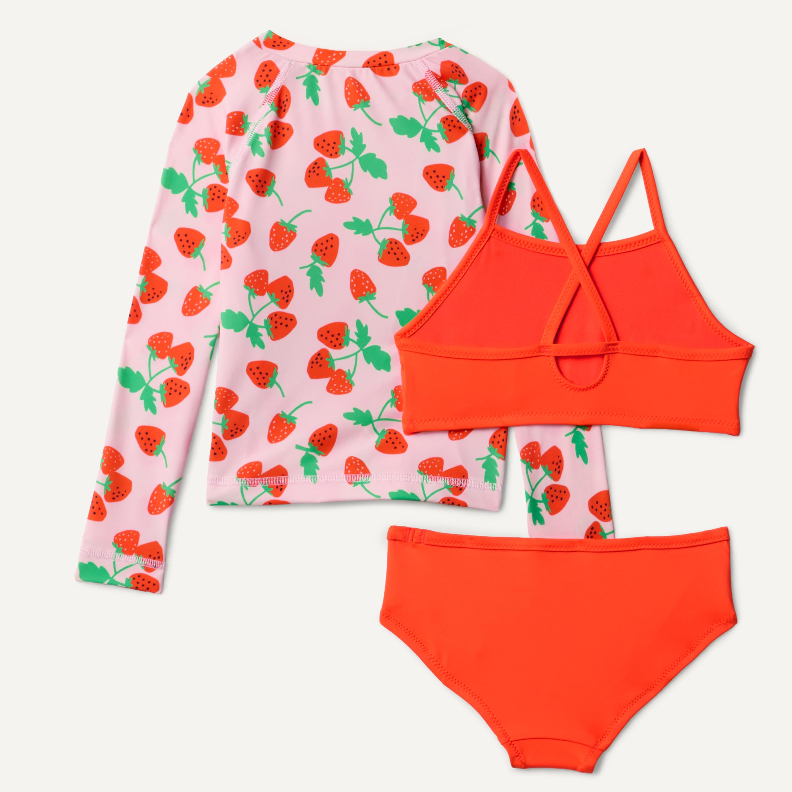 Amazon Essentials Ensemble Bikini 3 Pièces avec Maillot Anti-irritations à Manches Longues Fille