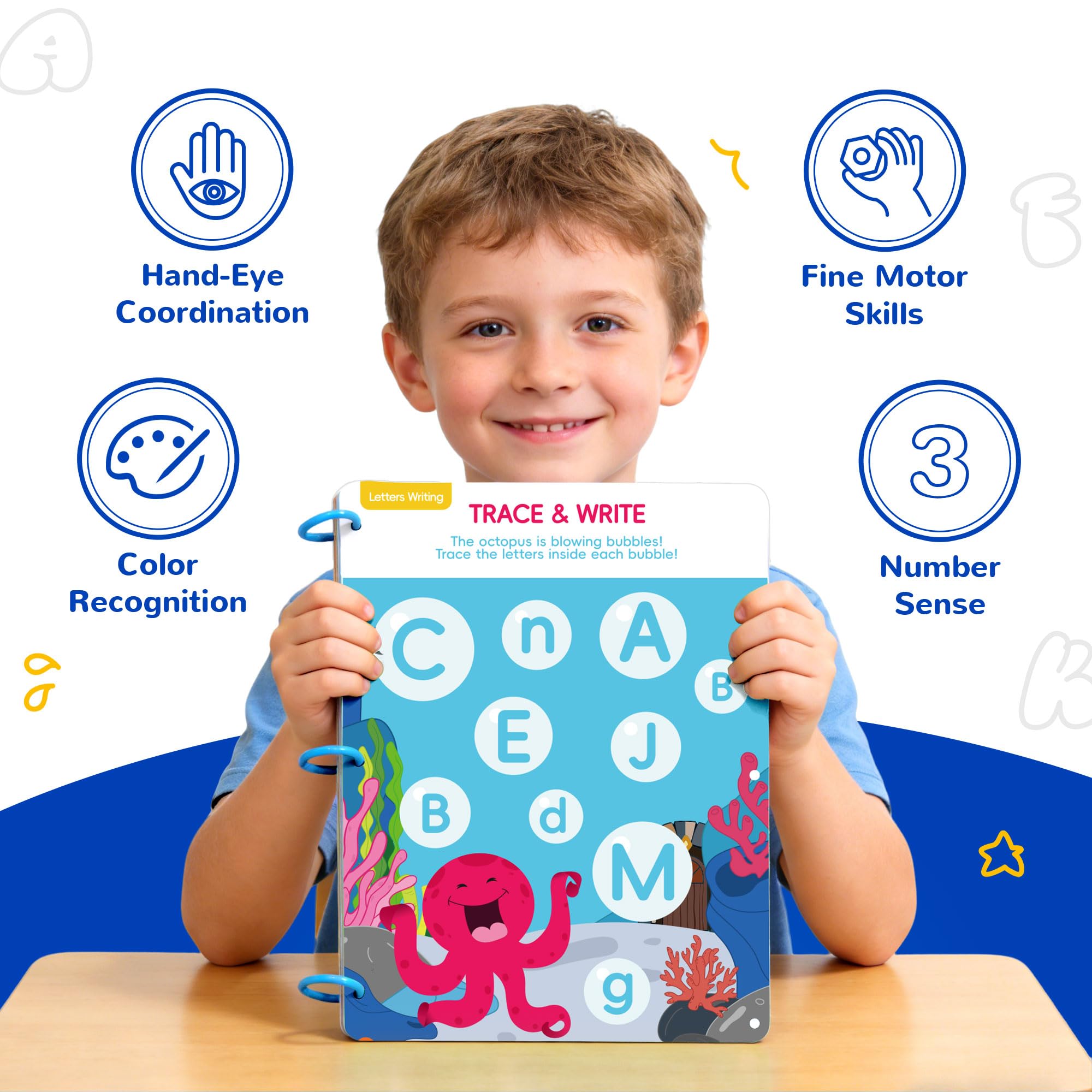 YPLUS Livres d'écriture rainurés réutilisables pour enfants – Ensemble d'entraînement à l'écriture magique rainuré pour les tout-petits pour apprendre à écrire, jeu d'apprentissage pour enfants de 5 à