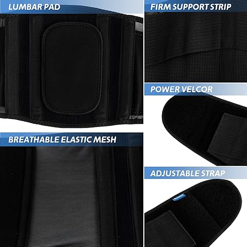 Miniatura 4 de Cinturón de apoyo para la espalda, soporte lumbar de cintura baja para ciática, hernia de disco, alivio del dolor de espalda escoliosis,