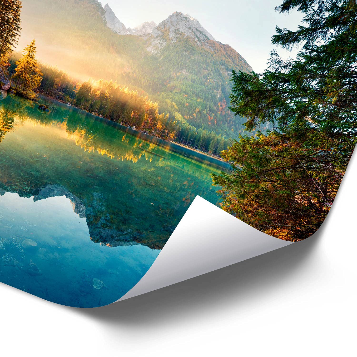 BilderKing Wandbild Wasserfall Hintersee Bayern - 200cm x 150cm Poster matt