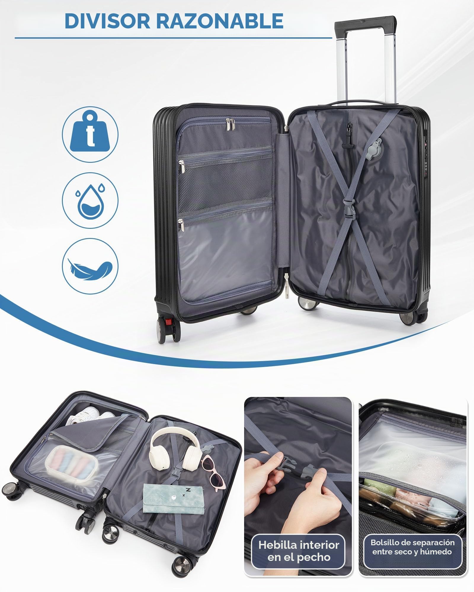 SZLX Mochila al Vacio con Bomba Mochilas Viaje Cabina Avion 40x30x20 Ryanair Vueling Wizzair Equipaje de Mano 40x20x25 Bolsas de Viaje Mujer Maletas 45x36x20 Easyjet Mochila Portátil con USB Hombre