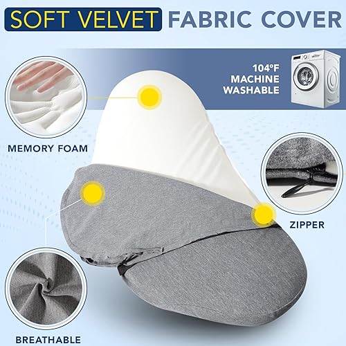 Miniatura 5 de Almohada de apoyo lumbar para dormir, almohada lumbar de espuma viscoelástica para aliviar el dolor de espalda baja almohada de apoyo para dormir de