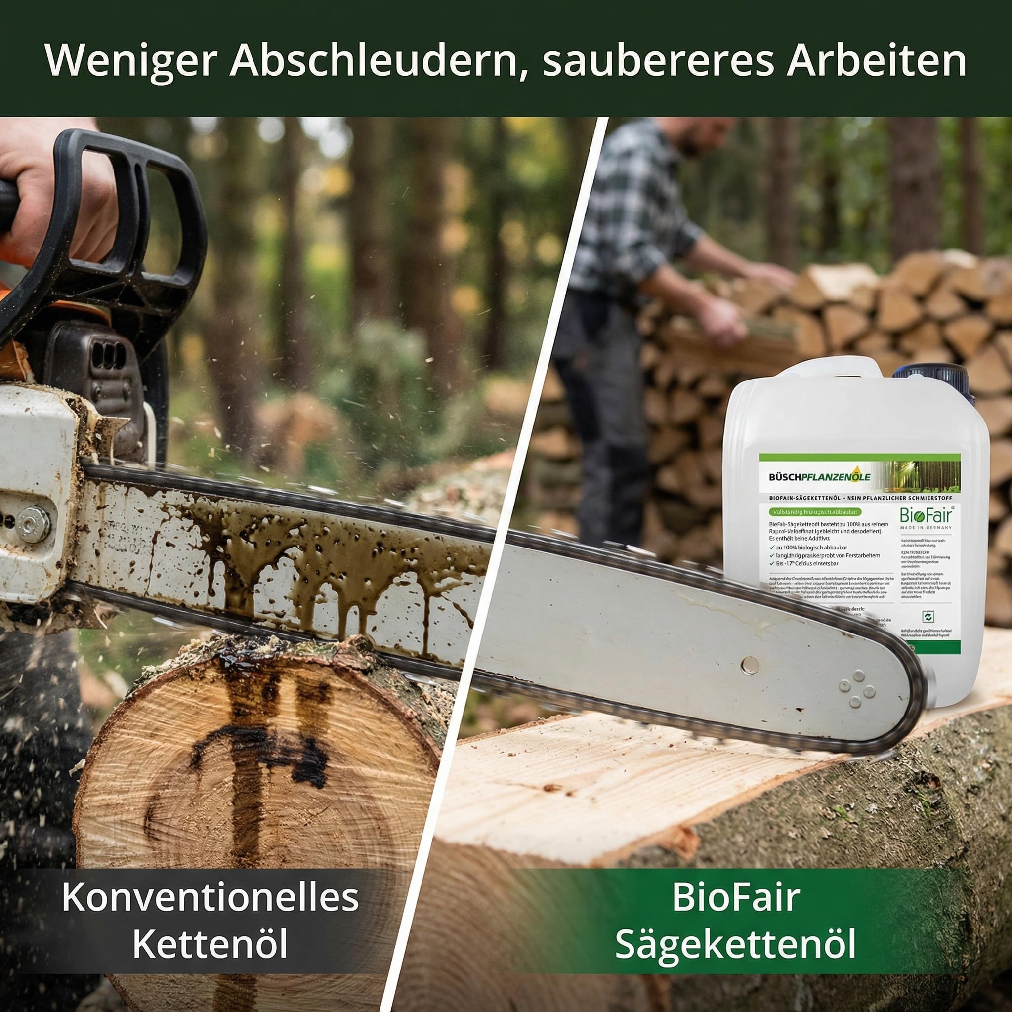 BioFair Sägekettenöl (5 Liter) aus 100% reinem Rapsöl-Vollraffinat