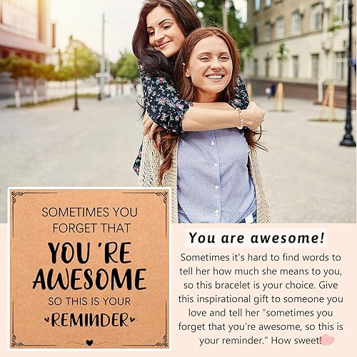 Vista 2 de UPROMI Pulsera para mujereshombres, regalos de cumpleaños para adolescentes, niñas, mujeres y ella