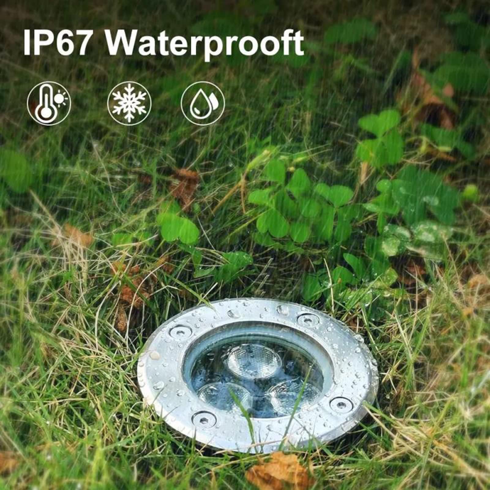 Oświetlenie krajobrazowe 3W przewodowe, 6 szt. lamp do kostki brukowej, 12 V/24 V IP67 wodoodporne do ogrodu, podjazdu, tarasu