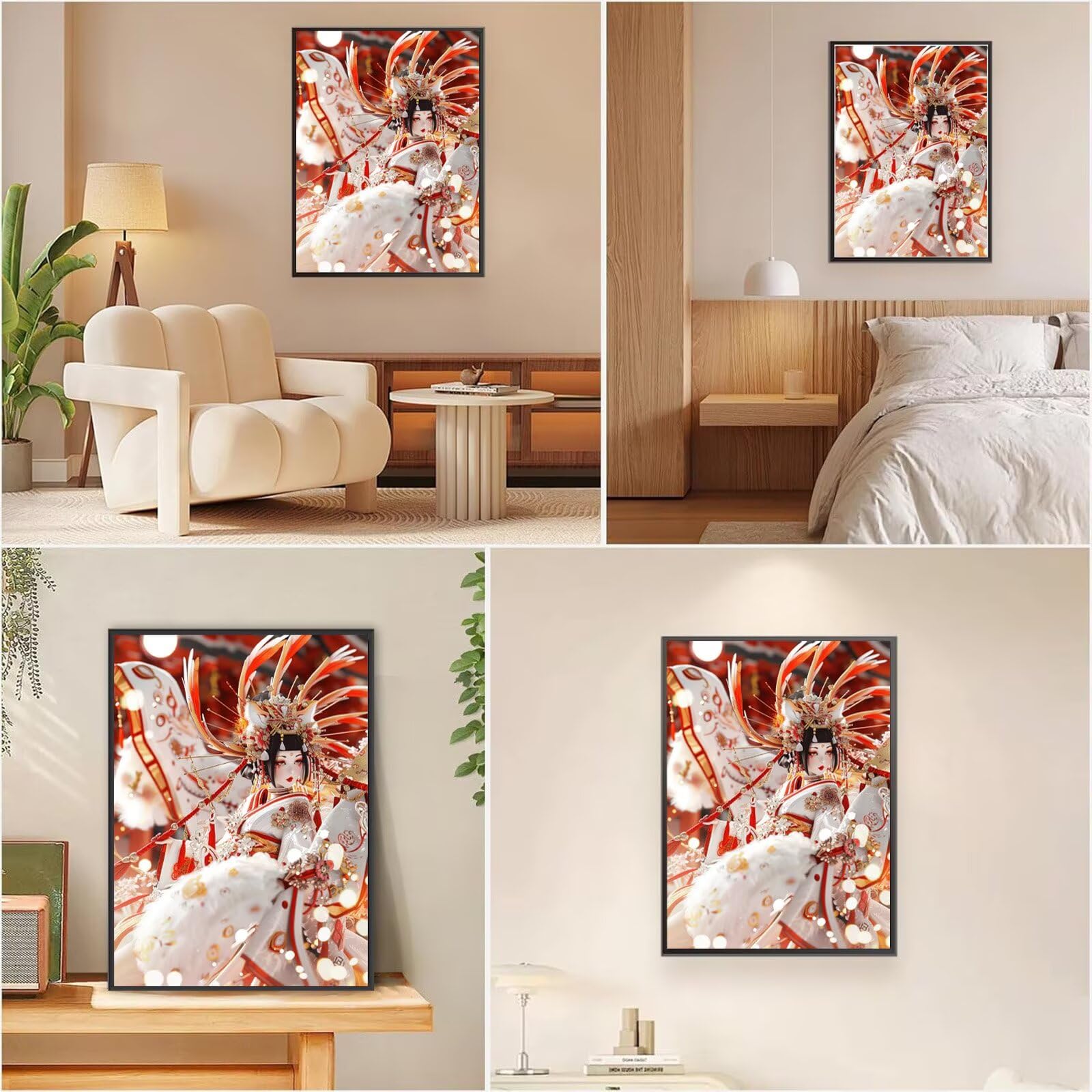 Diamond Painting Japan, Geisha Diamond Painting Erwachsene 5D Eckige Steine Full Drill Diamond-painting, DIY Kreuzstich Bastelset Kreativ Set für Erwachsene, Home Wand Dekor Geschenke 60x90cm,Model778