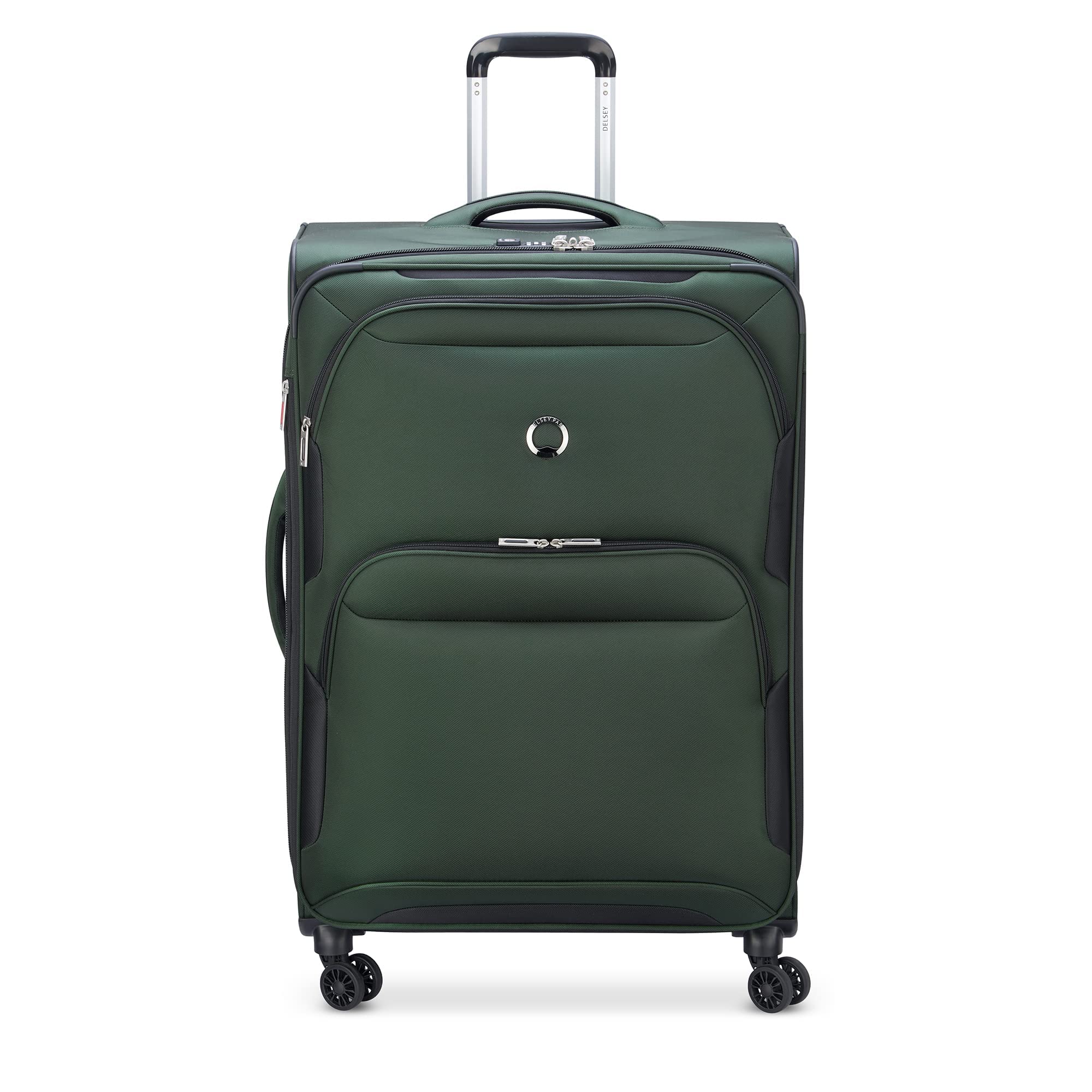 Sky Max 2.0 Softside Expandable Luggage with Spinner Wheels, Green, Checked-Large, 28 Inch