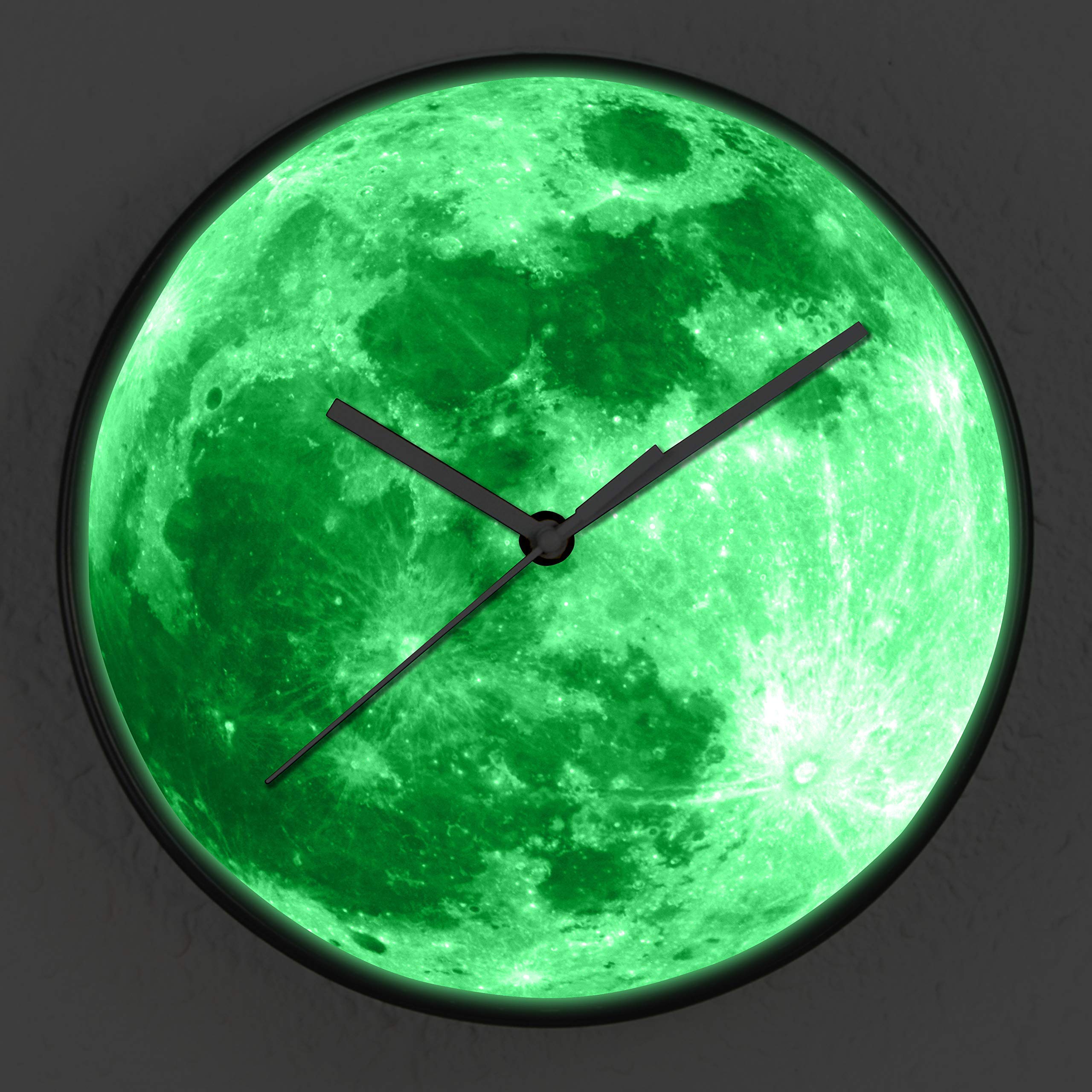 Walplus White Or Yellow 25Cmx25cm Glow In Dark Moon Wall Clock Modern Home Decoration Decal Bedroom Decor Stylish Living Room Design Office Accessories Clocks Gift Ideas