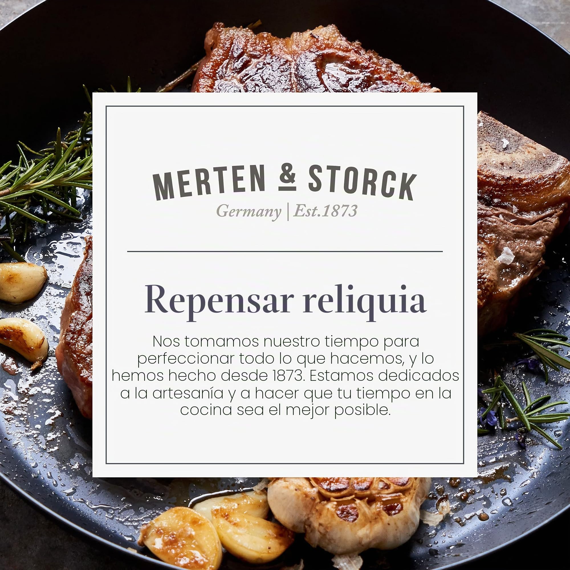 Merten & Storck Carbon Steel Sartén de Acero al Carbono Pre-Seasonada de 30 cm, Hierro Fundido Ligero, Duradera, Asar, Freír, Fácil de Limpiar, Inducción, Apta para Horno hasta 315°C, Negro
