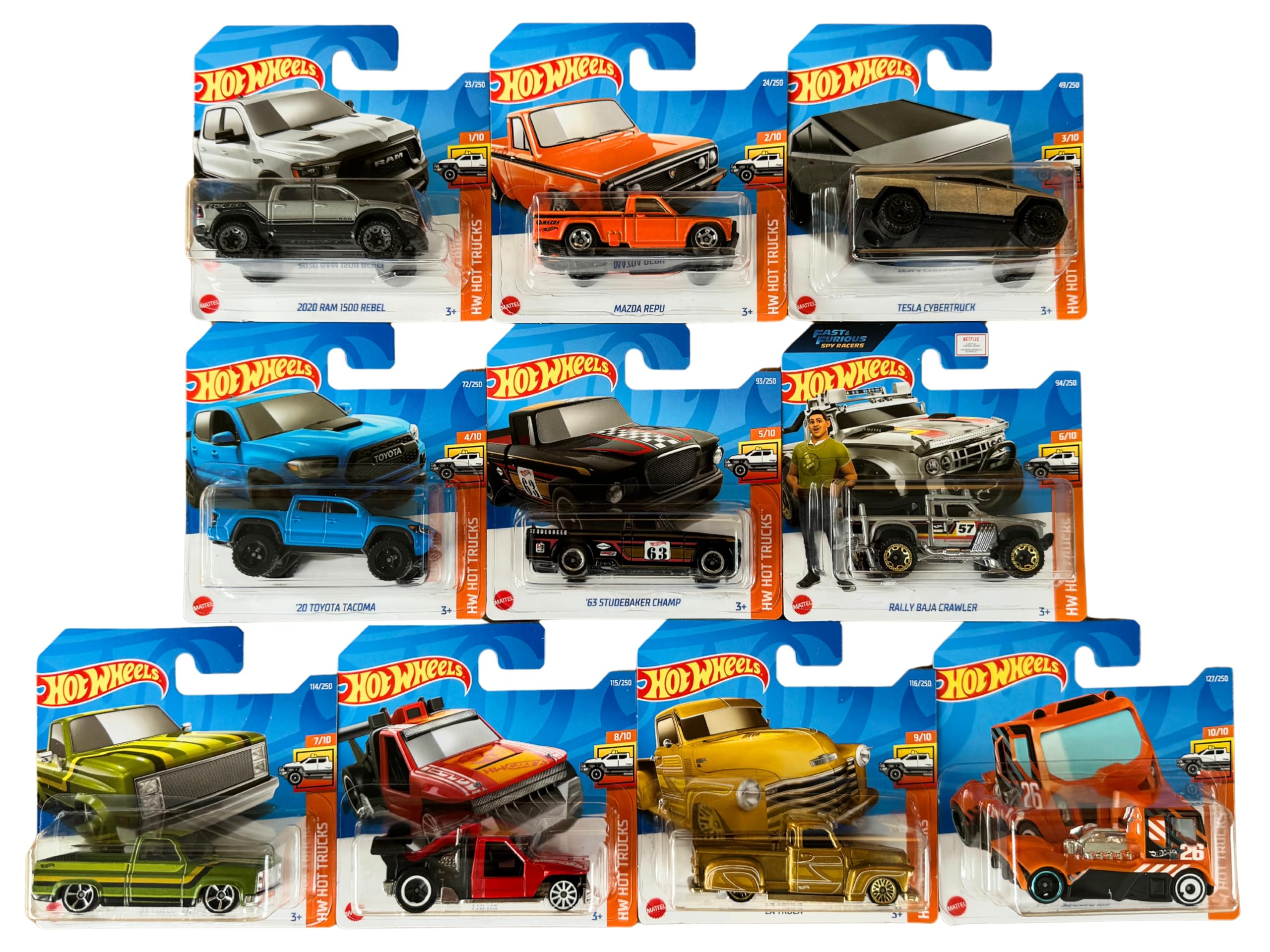 Hot Wheels HW Hot Trucks 10-Pack 1:64 Scale Die-Cast Toy Vehicles