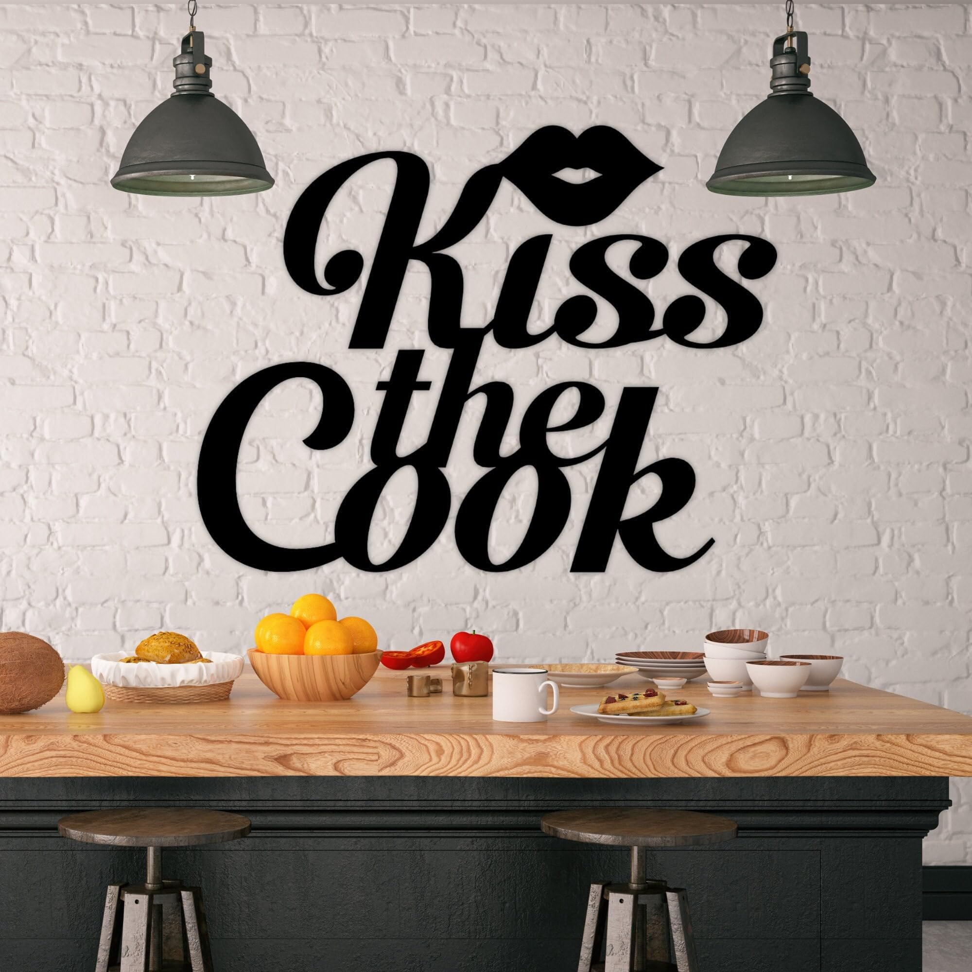 Kiss the Cook Metal Sign, Custom Kitchen Decor, Kitchen Decor, Kitchen Sign, Metal Kitchen Sign, Metal Home Decor, Metal Sign Decor