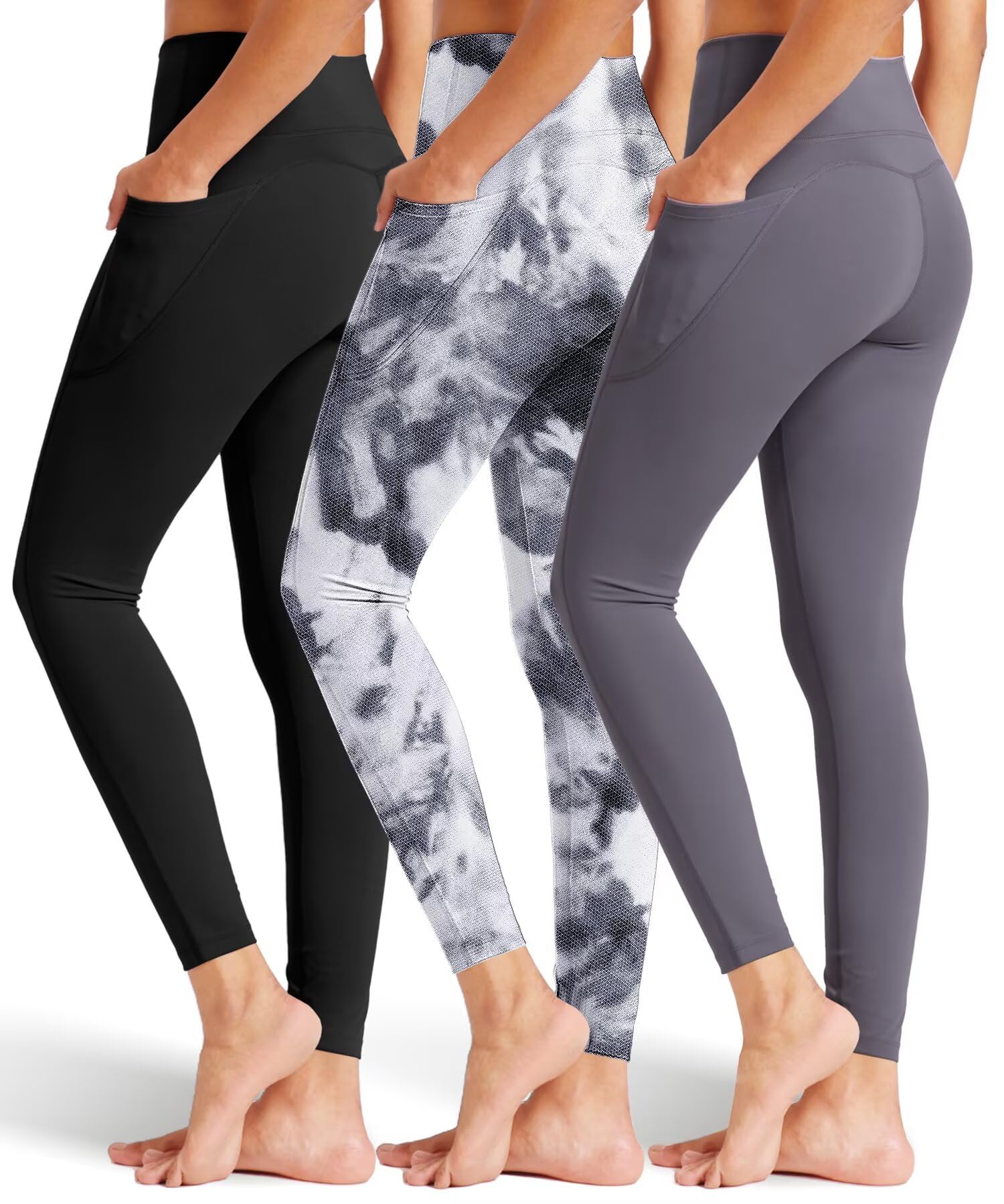 Roself Moment 3er Pack Damen Yoga Leggings mit High Waist – weiche, elastische Sporthosen für Fitness & Gym, XS–XL