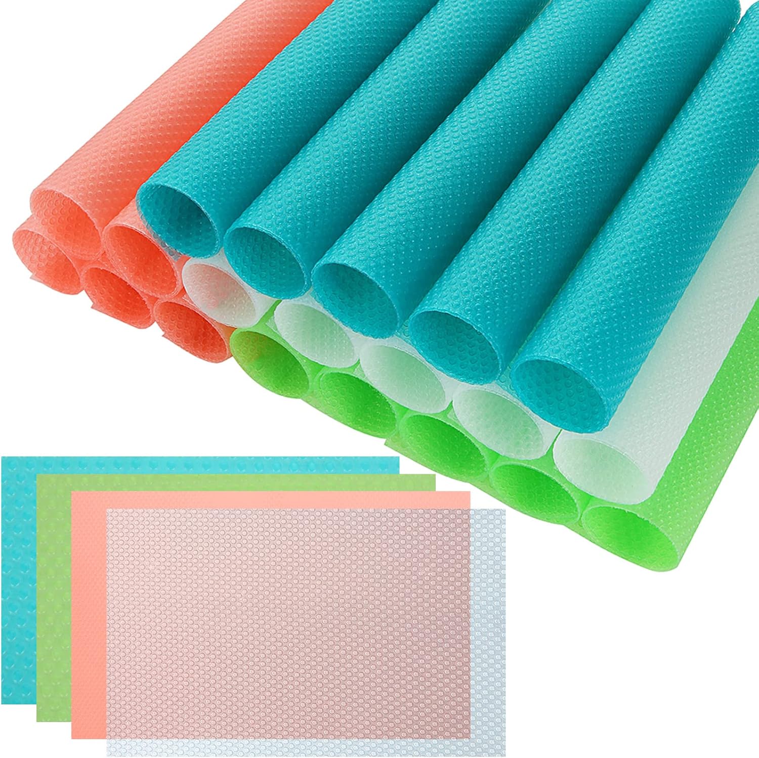 YOUNTHYE 20PCS Fridge Liners, 45x29cm Refrigerator Drawer Liners