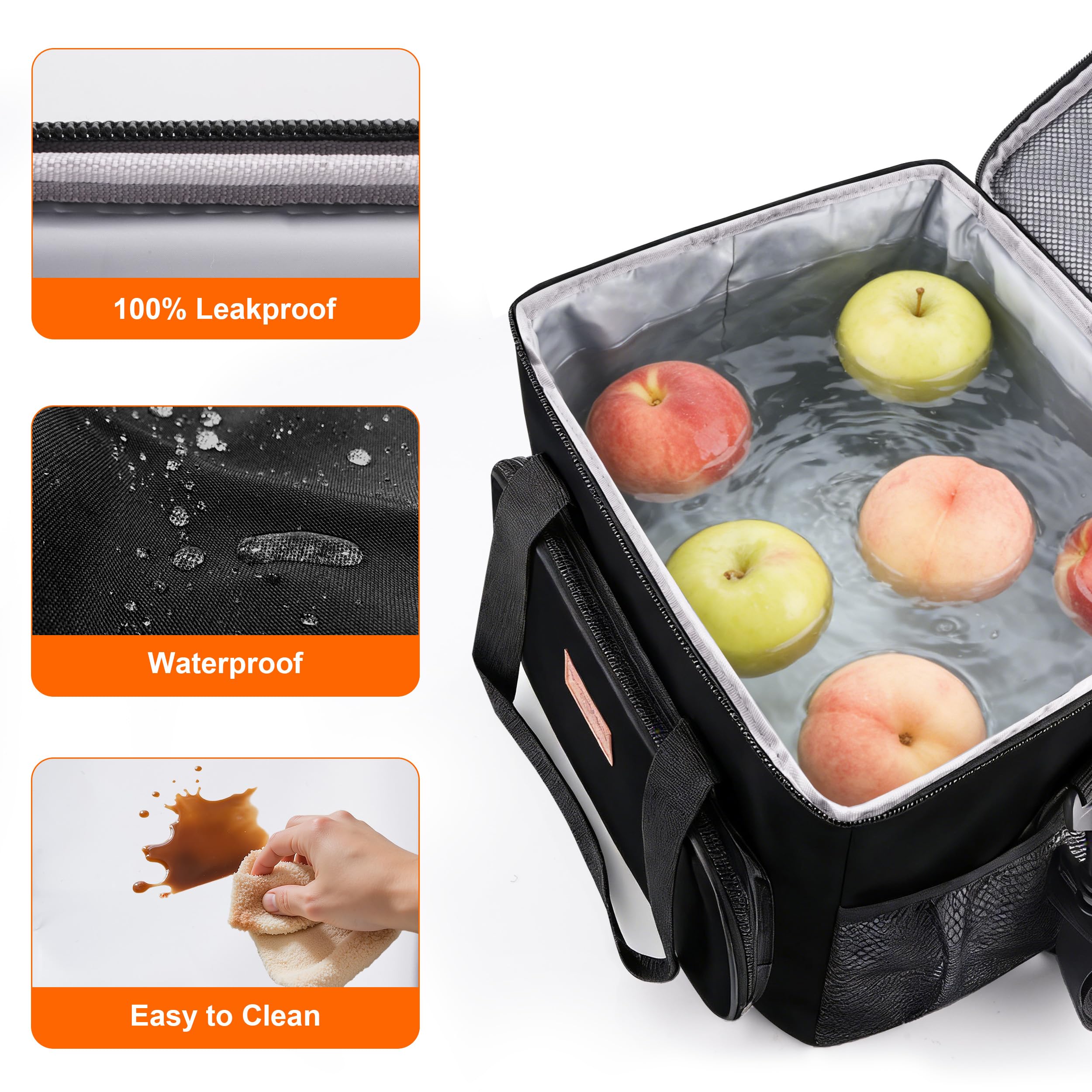 Isolierte Faltbare Kühltasche Lunchtasche wasserdichte Thermotasche Umhänge Tragetasche Für Herren Damen Unterwegs Picknick Brunch FrüHstück Mittag Einkauf