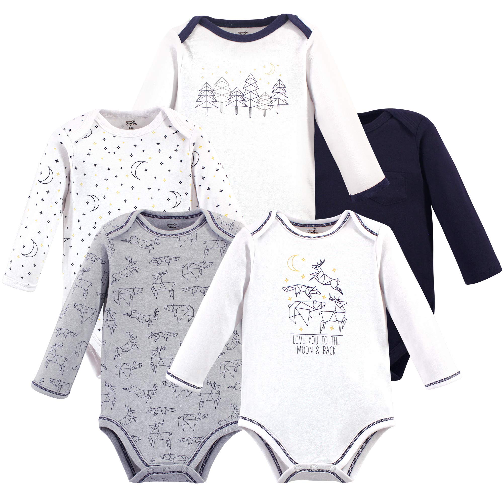 Touched by Nature unisex-baby Organic Cotton Long-sleeve Bodysuits