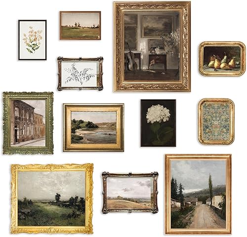 KBKBART Impresiones artísticas de pared vintage, decoración de pared de campo francés, paisaje de campo, pintura en lienzo antiguo, impresiones de