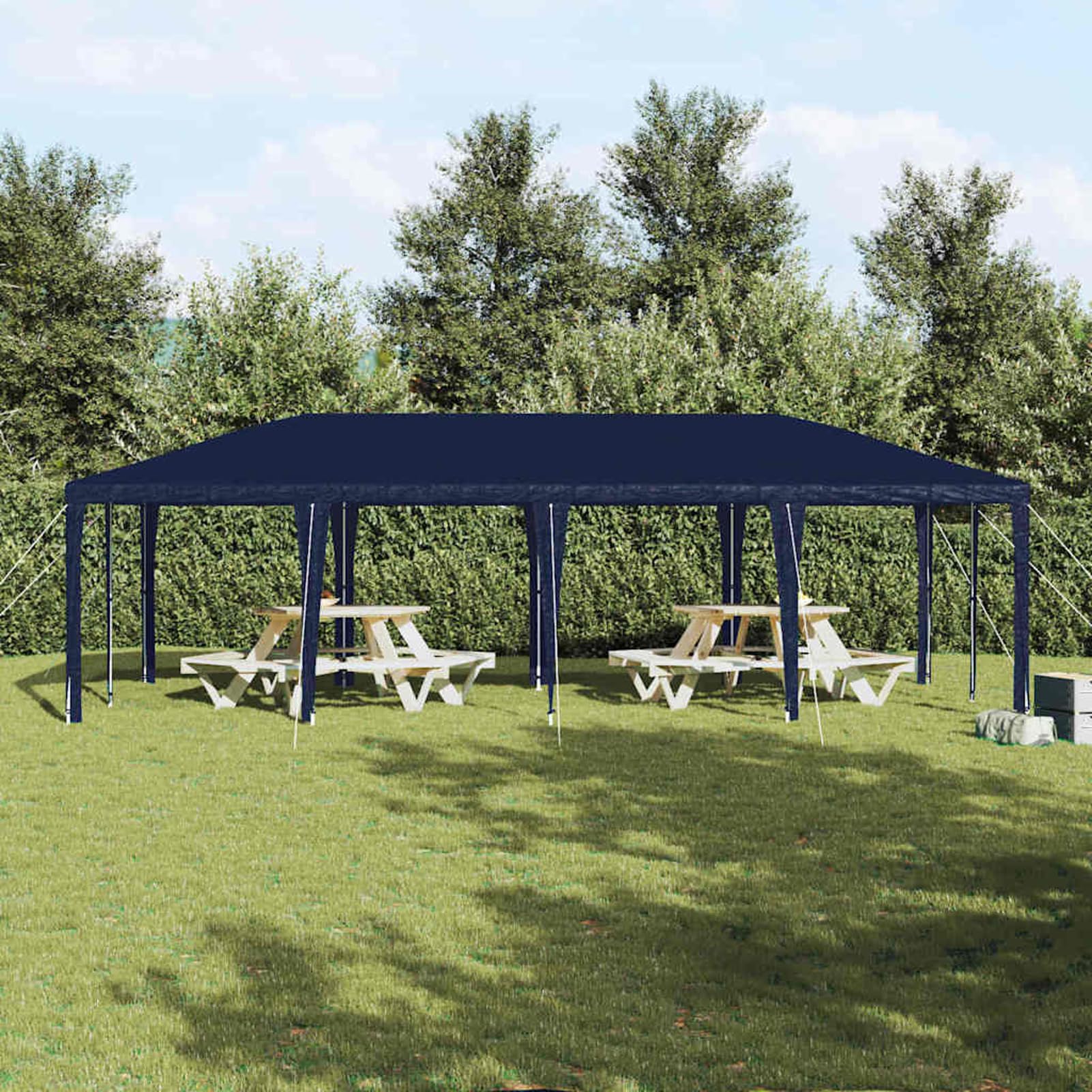 Homgoday Tenda Party Blu e Bianco 800 x 400 x 266 cm