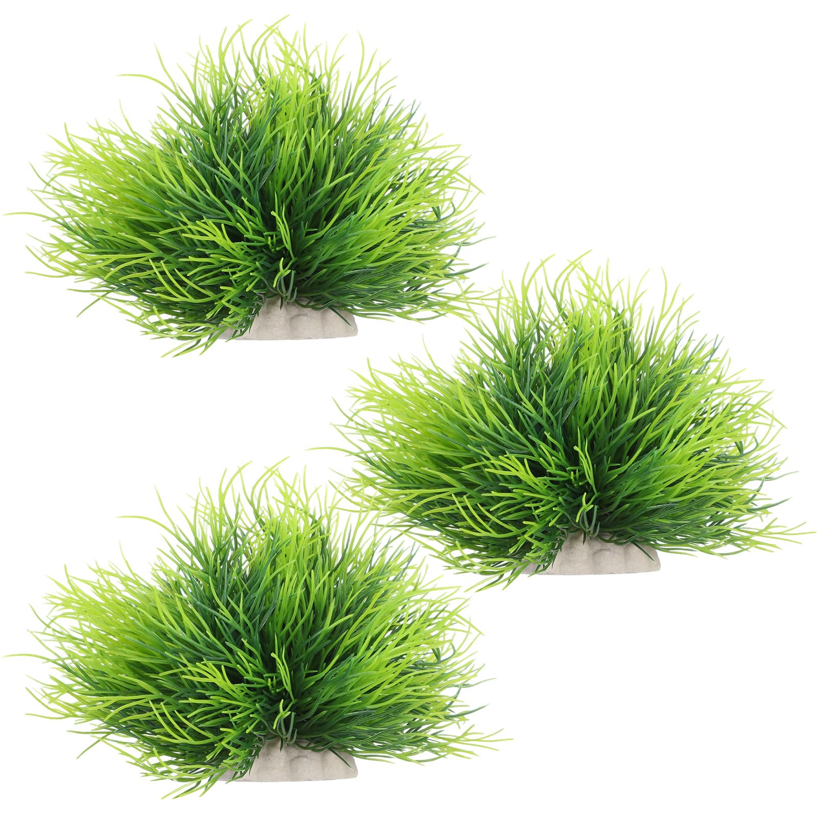 3 Pack Aquarium Plants Plastic Realistic Fish Tank Plants with Weighted Base Green Aquarium Decor for Betta Tanks Aquascaping Reptile Terrariums