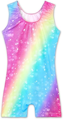 Miniatura 2 de TENVDA Gymnastics Leotards for Girls 2-12 Years Old Sparkly Multicolor Kids Tumbling Biketards Unitard