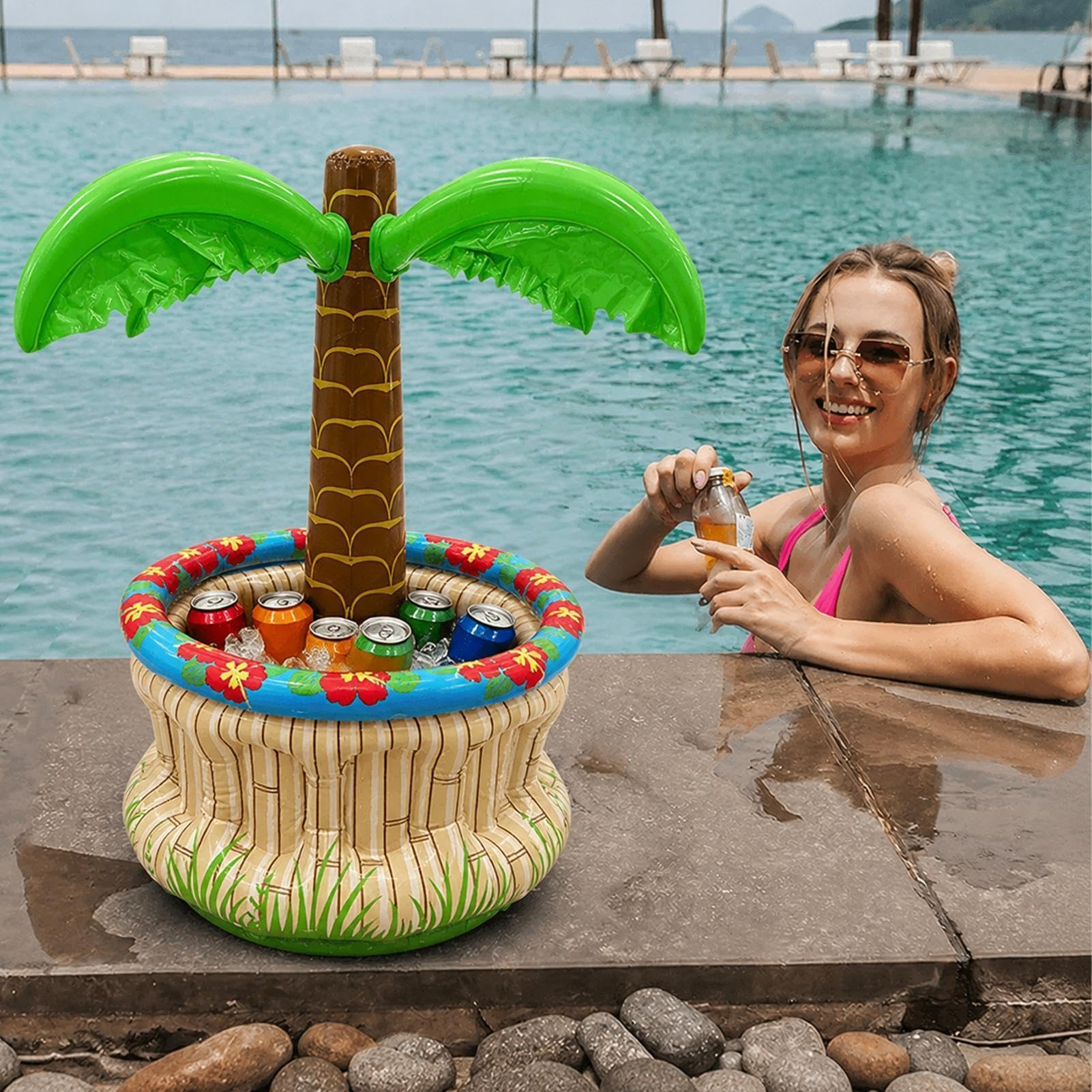 Gonfiabile | Contenitore In PVC Gonfiabile Per Ghiaccio | Raffreddatore Bibite Da Esterno - Adatto Per Uomini Adulti, Spiaggia, Compleanno, Barbecue, Picnic E Attività All'Aperto