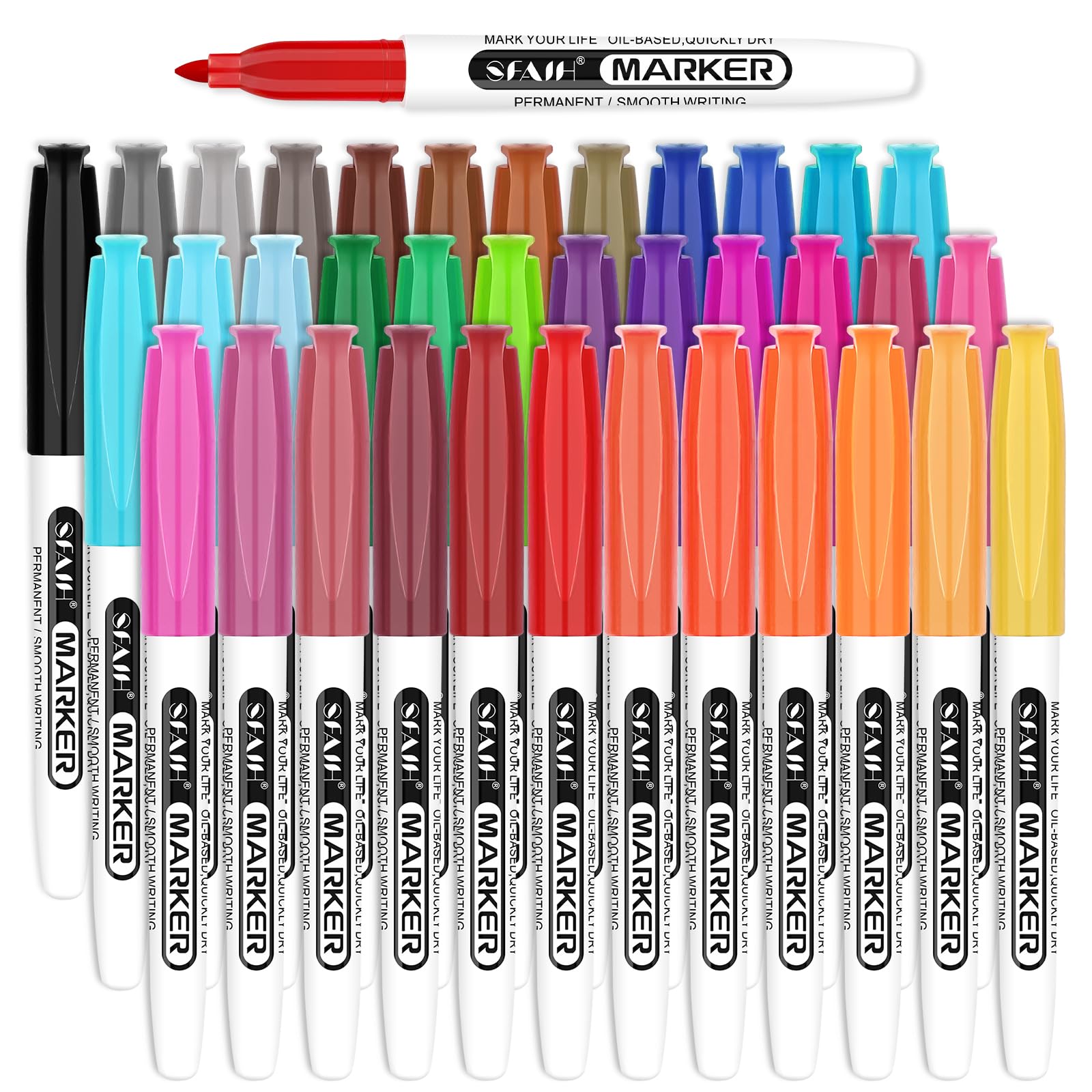 SFAIH 36 Colors Permanent Markers Assorted Colors Fine