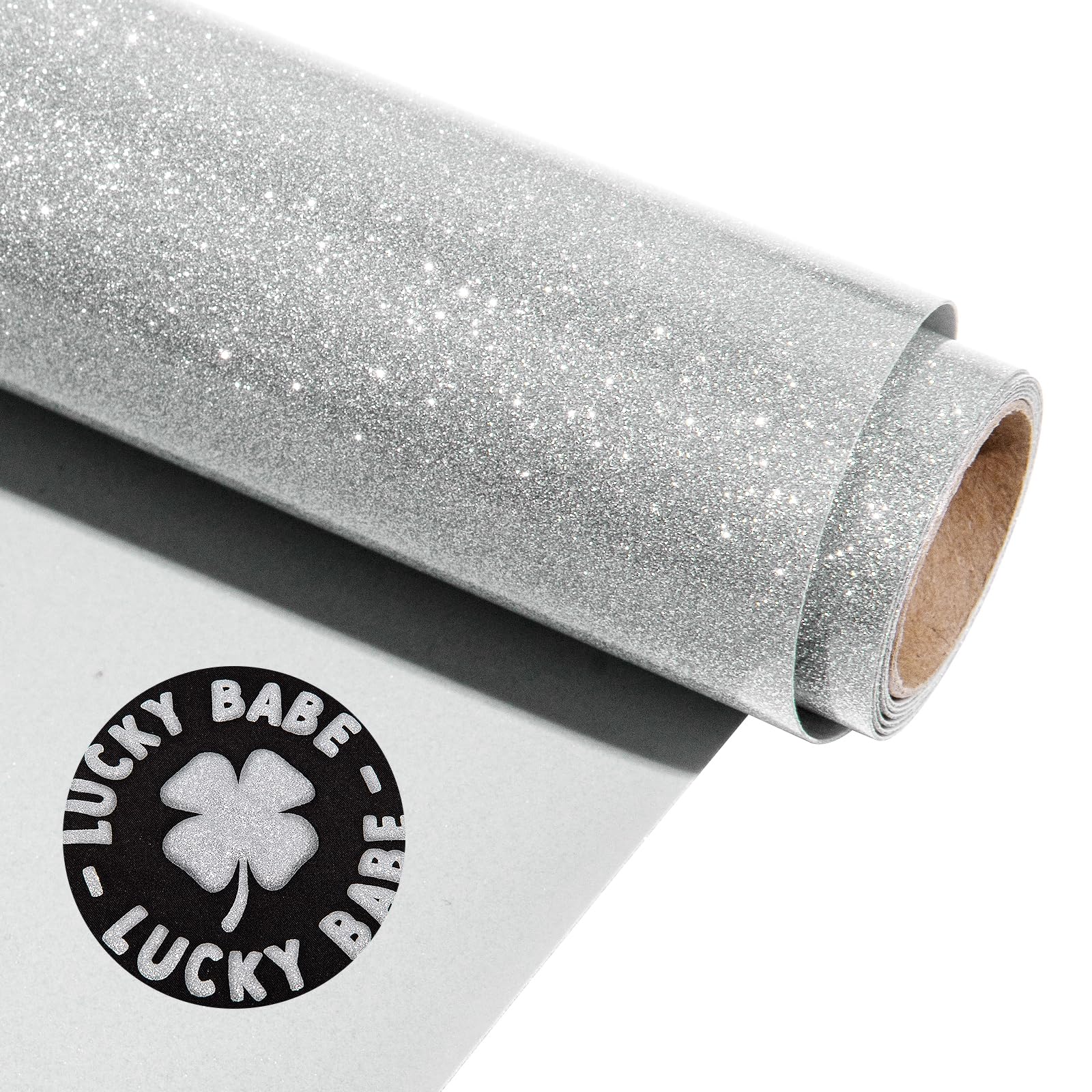 VINYL FROG Glitter Puff Vinyl 3D Heat Transfer Vinyl 10" x 3ft Silver Foaming HTV Vinyl Sparkle Puffy Iron on Vinyl for DIY T-Shirt Clothes Bag Pillow Textile Fabric