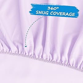 Pack and Play Sheets Boy Girl, 2 Pack Portable Playard Sheet Fits for Graco Pack N Play, Snug Fit Breathable Soft Fitted Playpen Sheet, Mini Crib Sheets, Pink & Violet