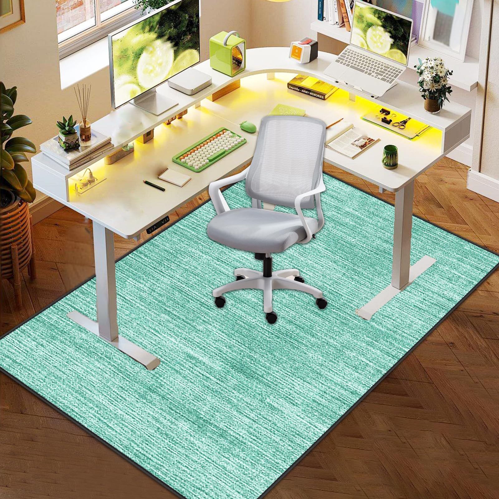 Tappeto Salvapavimento Antiscivolo Sedia Ufficio 110 x 160 cm | Tappetino Sedia Gaming Protettivo per Pavimenti Duri Tappeto per Sedia con Ruote