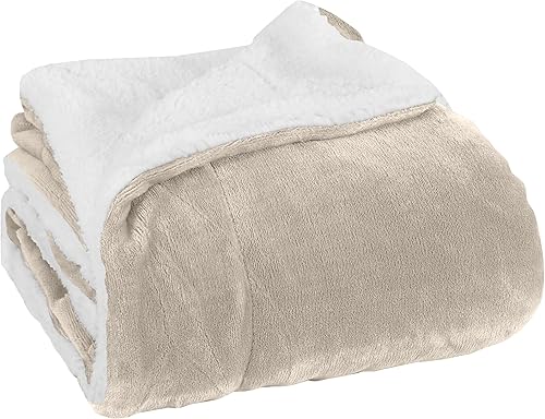 Elegant Comfort Manta de forro polar de terciopelo ultra afelpado suave, cálida, acogedora  Manta reversible de microvisón con respaldo de sherpa