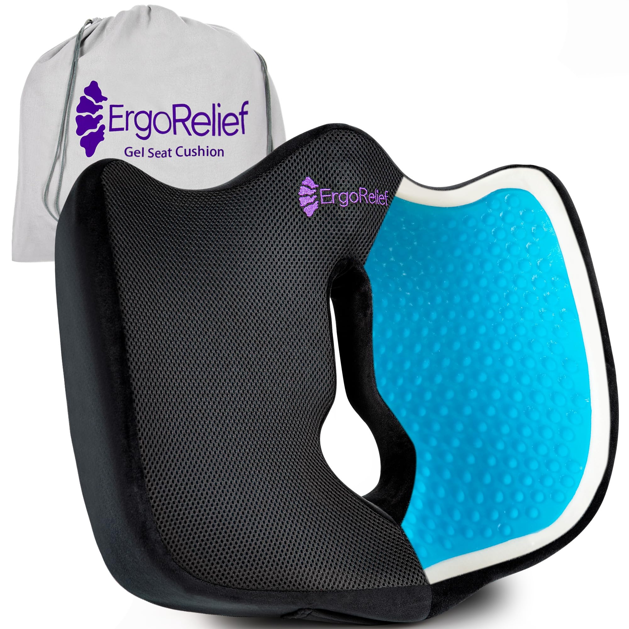 15X14 Inch Coccyx Cushion For Tailbone Pain Relief, Hemorrhoid Sciatica