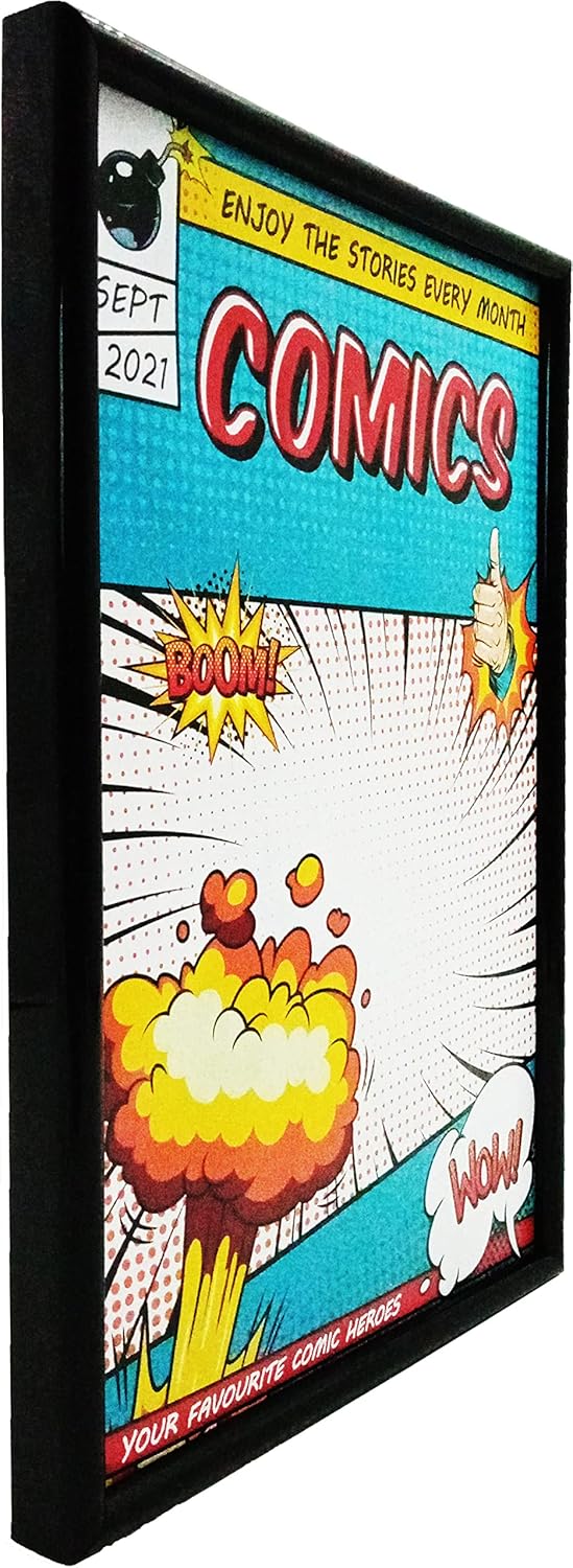 Comic Book Frame, 8 Pack, Ultraviolet UV Protection, Fits Current Comics up to 6 3/4" x 10 1/4", Wall or Tabletop Display,Spring Clips for Thicker Comics as Well (Black, 8)