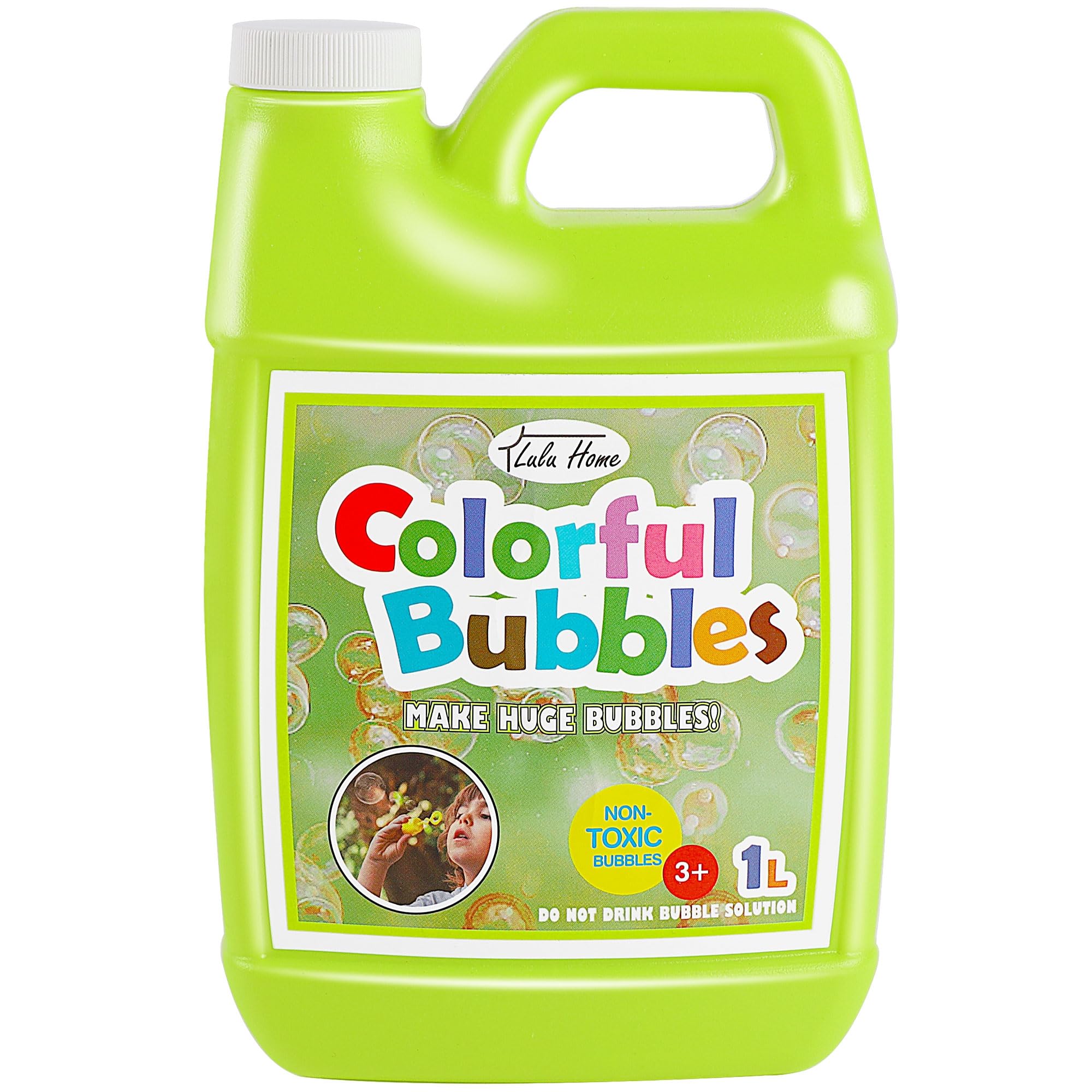 Lulu Home Concentrated Bubble Solution, 1 L/ 33.8 OZ Refill for Bubble Machines, Giant Wands, and Blowers - Up to 2.5 Gallons for Kids' Birthday Parties