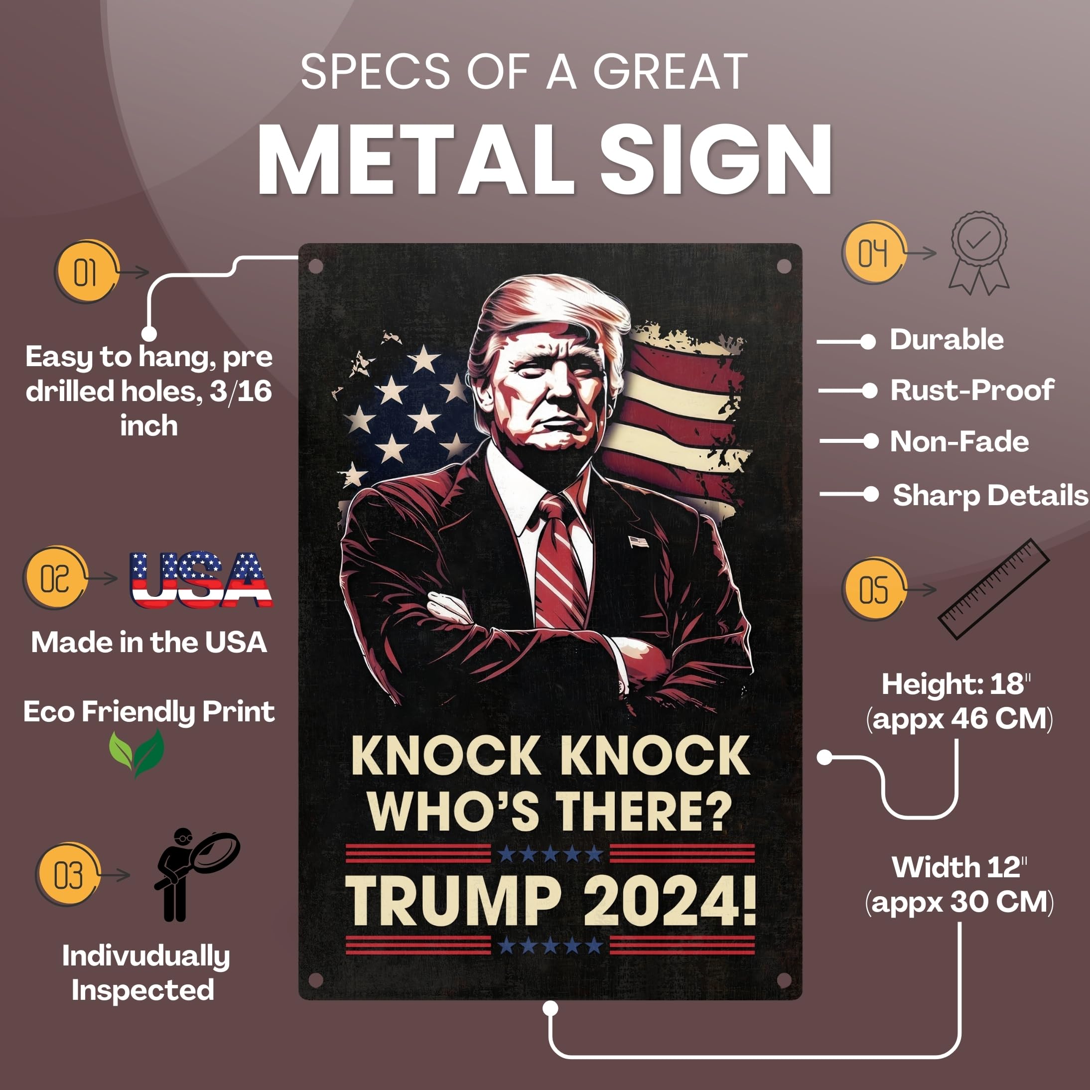 Amazon.co.jp: Trump 2024 グッズ おもしろサイン - ラージ ドナルド