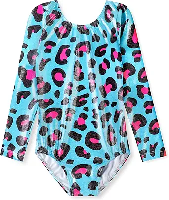 HOZIY Long Sleeve Leotards for Girls Gymnastics Kids Toddler Tumbling Outfits Floral Unicorn Galaxy Rainbow Stripe Pattern