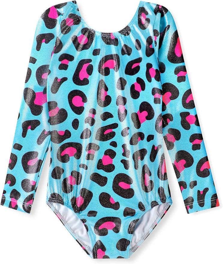 HOZIY Long Sleeve Leotards for Girls Gymnastics Kids Toddler Tumbling Outfits Floral Unicorn Galaxy Rainbow Stripe Pattern