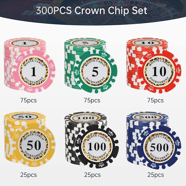 Foto 5 de 8 de LUOBAO Fichas de póquer numeradas Juegos de Mesa de Cartas, para Texas Hold'em, Blackjack