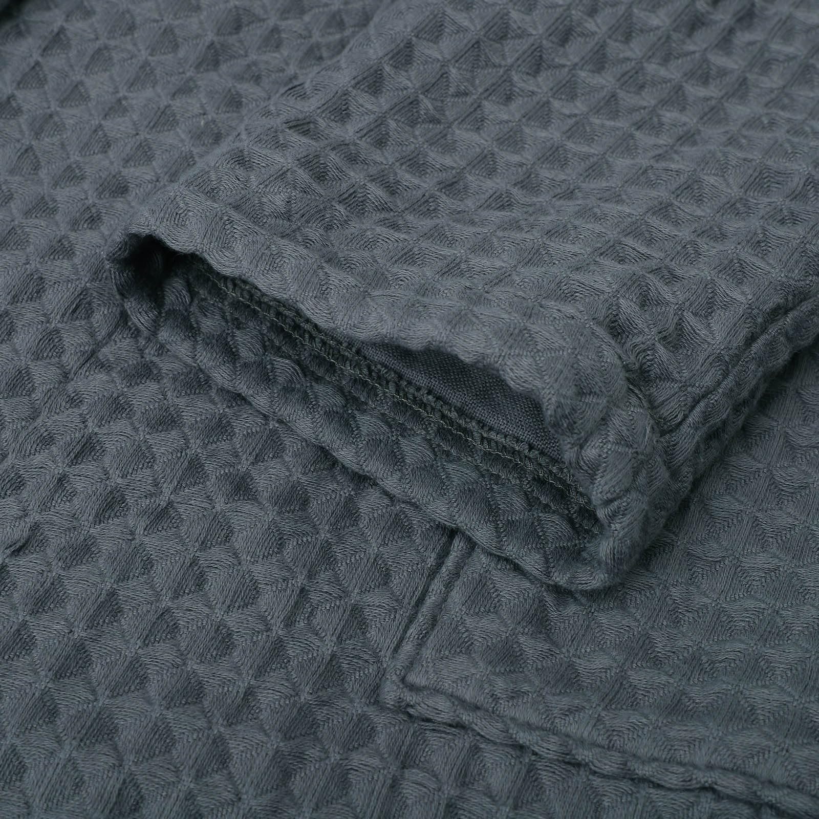 Accappatoio da donna e da uomo in spugna piqué a nido d'ape, vestaglia da bagno sottile, abbigliamento da casa, elegante abito da casa, tinta unita, alla moda, vestaglia da notte in peluche e raso