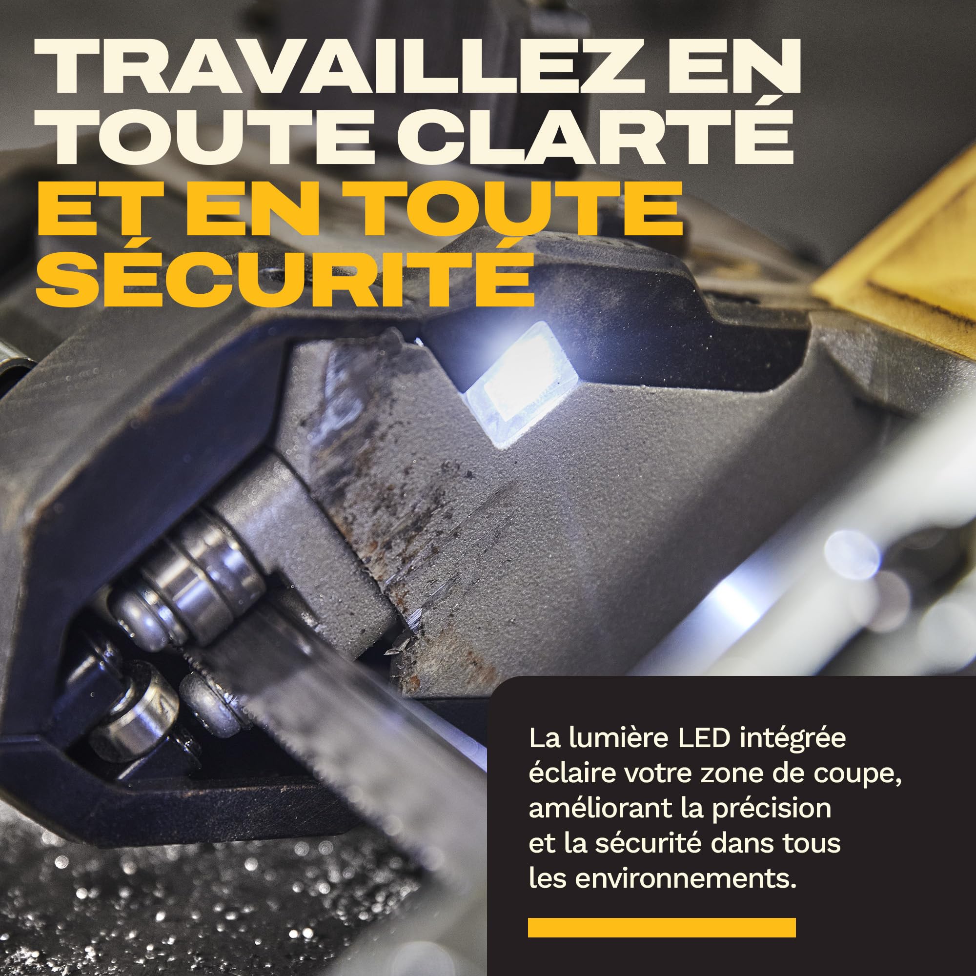 DEWALT Scie à ruban compacte 18V XR Brushless, outil seul, DCS378N-XJ