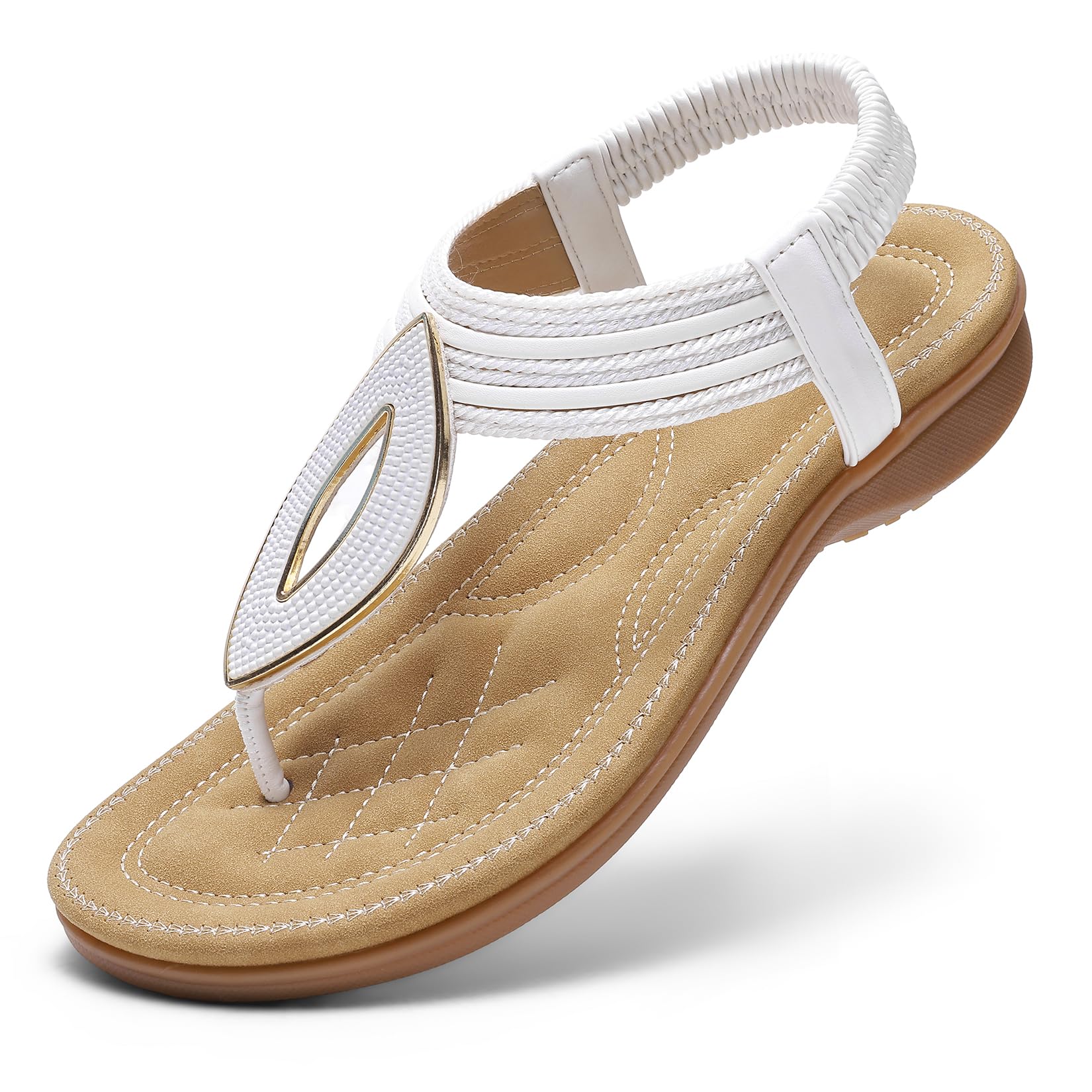 Littleplum Sandalen Damen Sommer Flache Sandaletten Elegant Sandals Strand Schuhe